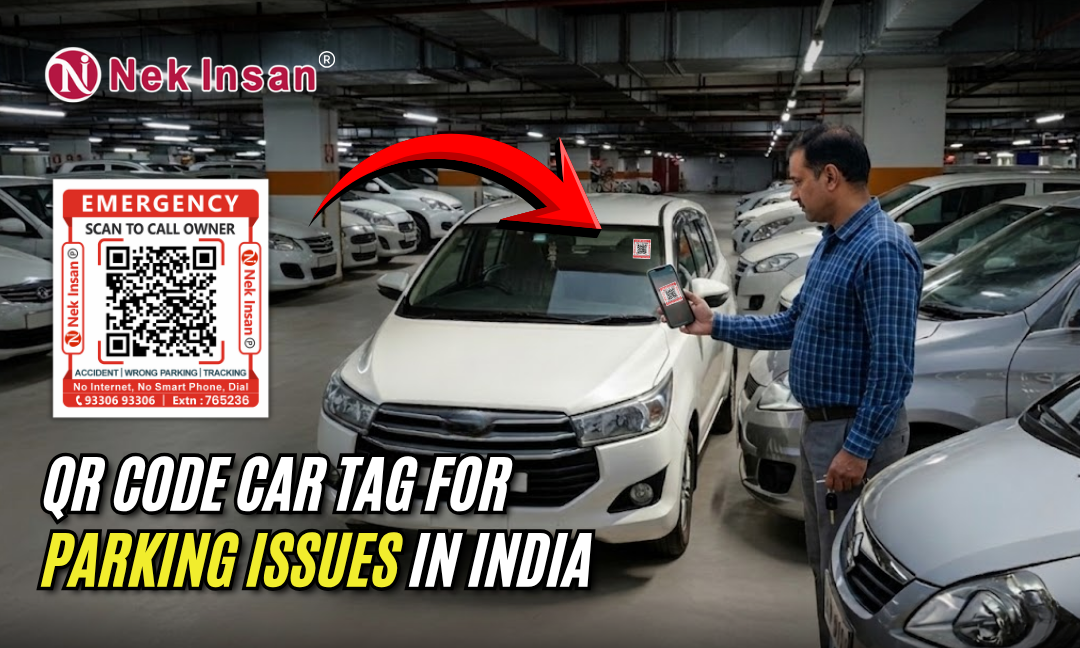 Nekinsan QR Code Car Tag for Parking Issues in India